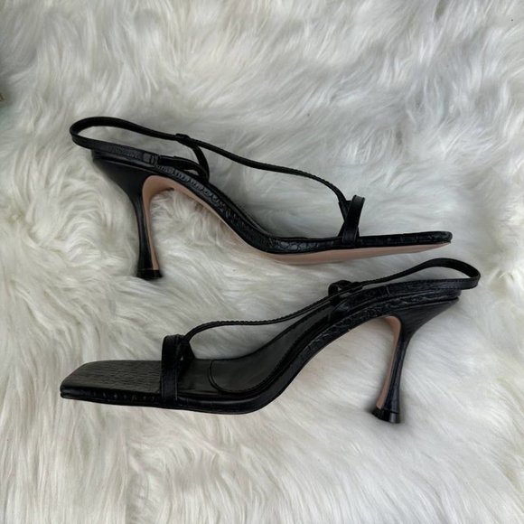 JLO Jennifer Lopez x REVOLVE Leslie Sandal in Black Croc - Picture 6 of 8